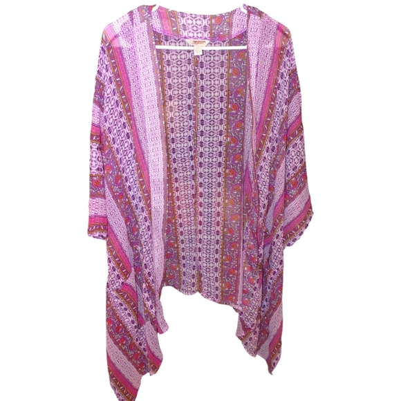 Arizona Jean Company Purple Patterned Kimonoo, Size XXL - Picture 1 of 7